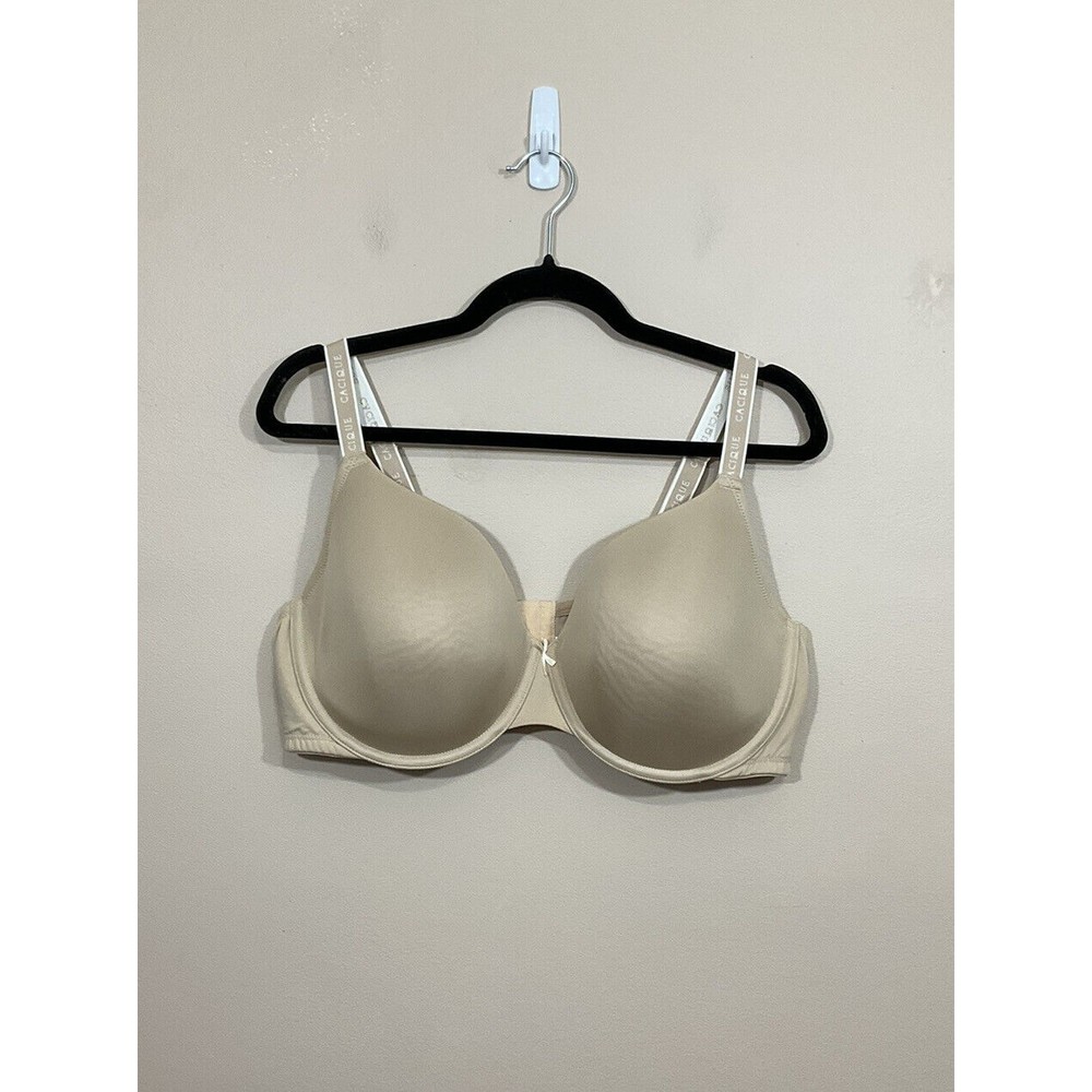 Cacique Lightly Line T-Shirt Bra 46D Beige Underwire Padded Cups Nude